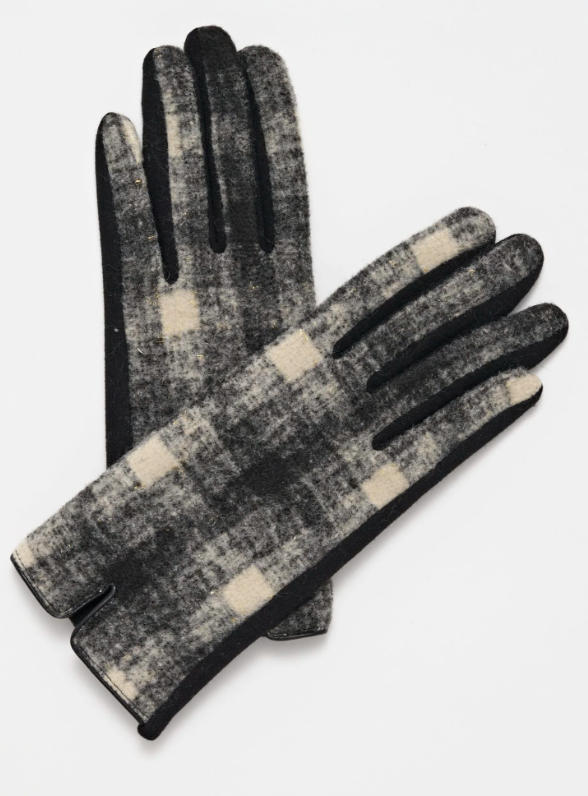 Gloves- Black Plaid