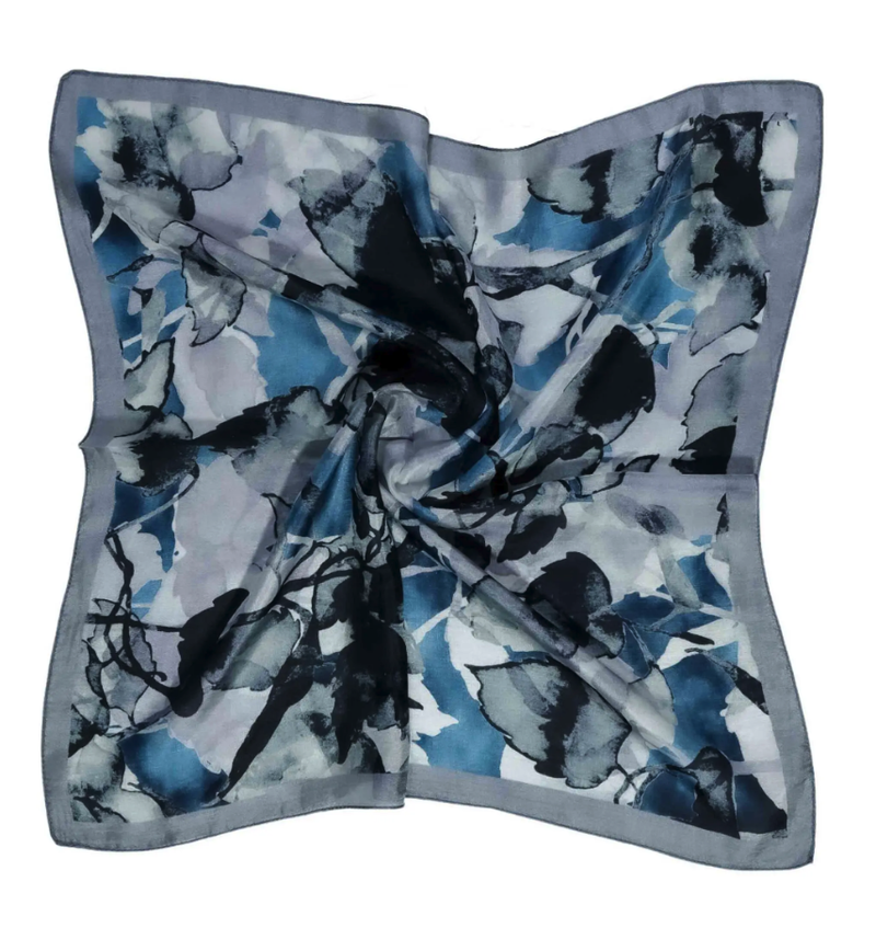 Silk Square Scarf - Blue