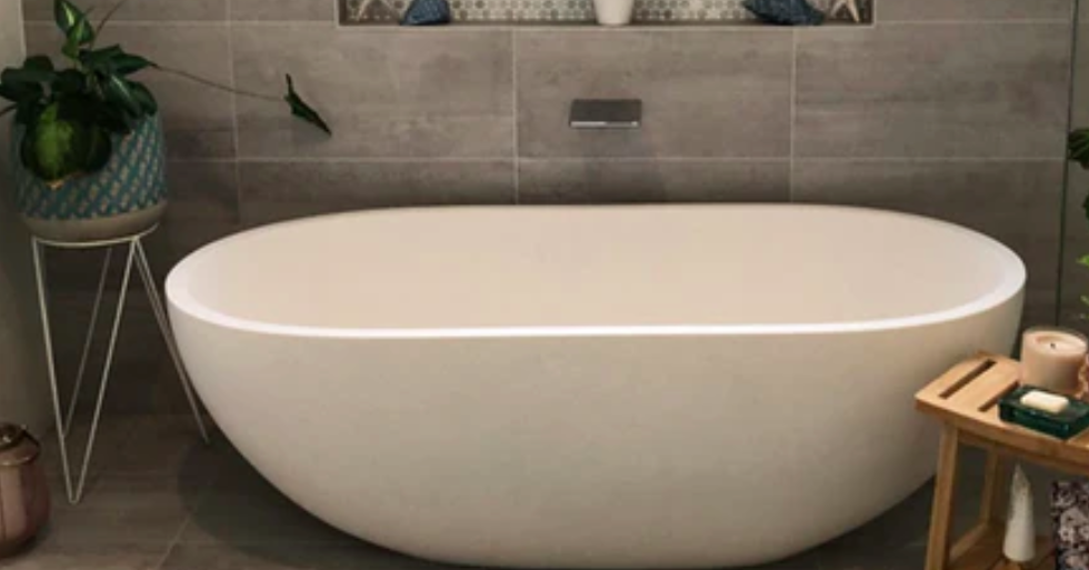 White concrete Bath