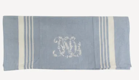Monogram Tea Towel- Blue
