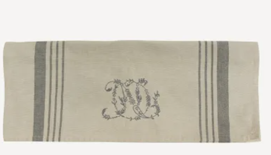 Monogram Tea Towel - Grey