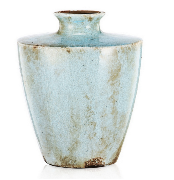 Blue Patina Terracotta Vase