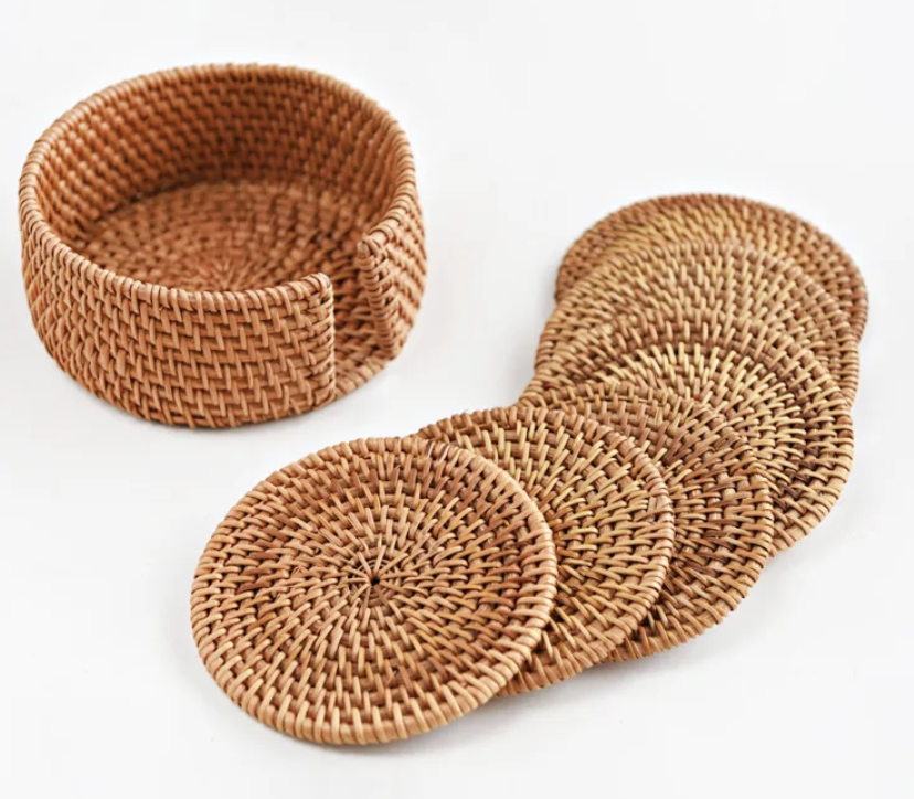 Rattan coaster 13cm