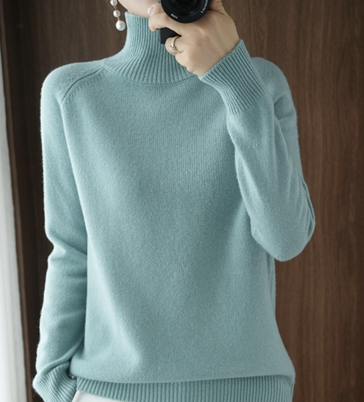 Blue Cashmere turtleneck