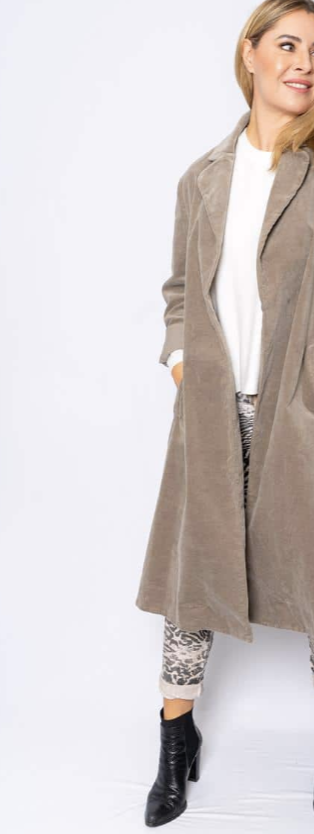 Velvet Great Coat Taupe