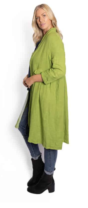 Linen Coat Green