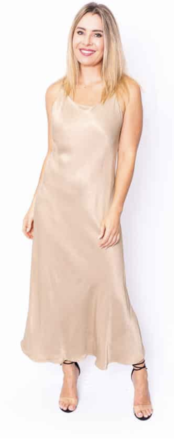 Silky Midi Dress Caramel