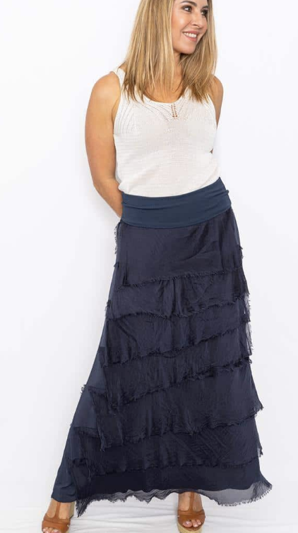 Silk Cut Skirt Charcoal