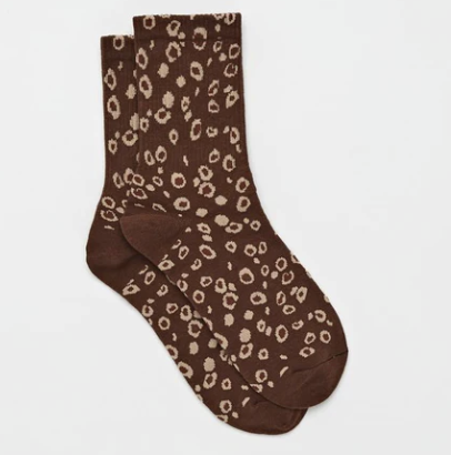 Socks Cheetah Chocolate