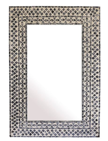 Algiers Black & Ivory Inlay Mirror