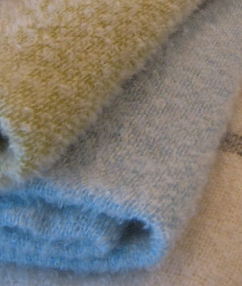 Brushed Wool & Mohair Snow Throw - Blue