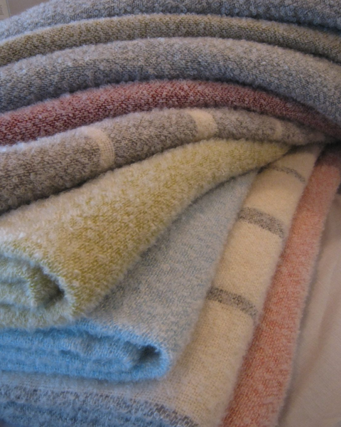 Brushed Wool & Mohair Reverse Glacier Snow throw