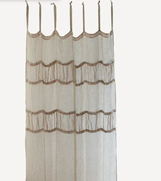 Ruffles Linen Curtain - Natural