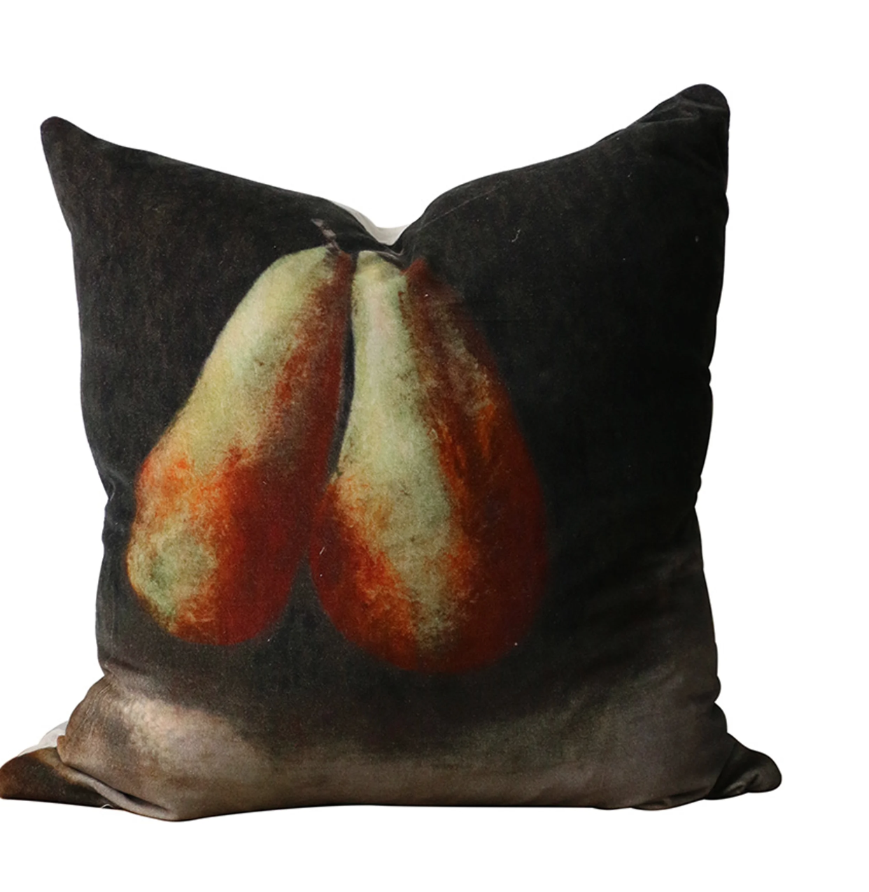 Raphael Vintaged Deux Poire Velvet & Linen Cushion