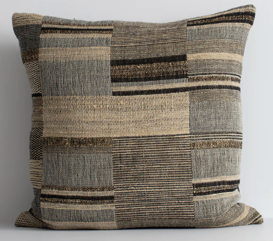 Kentucky Cushion - Black/Straw - 50x50cm