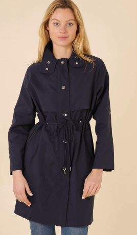 Charlie Long Trench Jacket Navy - Medium (12)