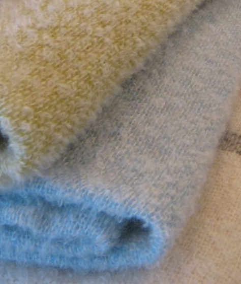 Brushed Wool and Mohair Snow Throw Blue