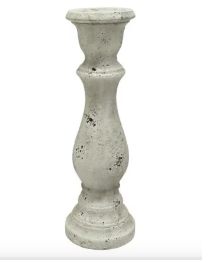 Santai Ceramic Candle Holder White -Wash 32cm