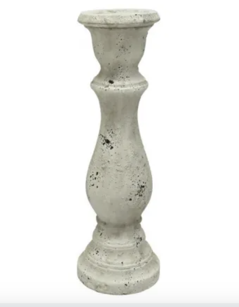 Santai Ceramic Candle Holder White -Wash 32cm