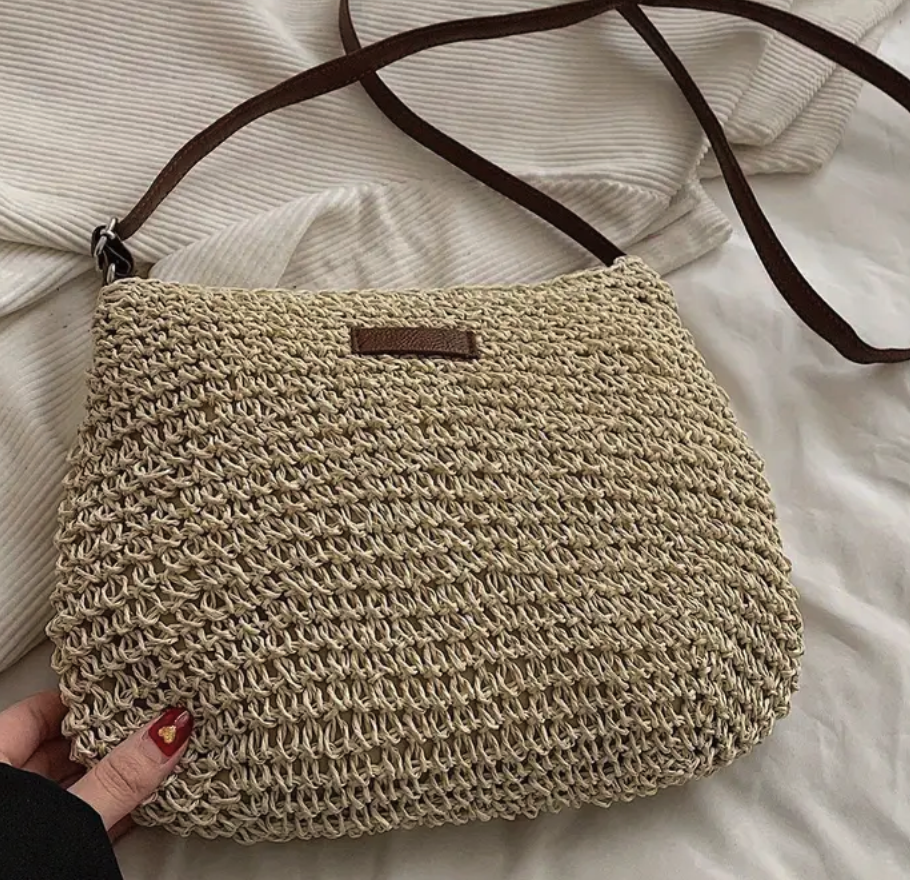 Hand Woven Straw Bag Natural