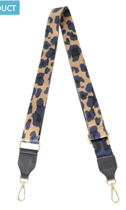 Cotton Strap Navy Gold Leopard