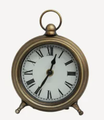 Desk Clock Antique Gold