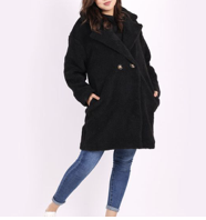 Teddy Coat Short Black