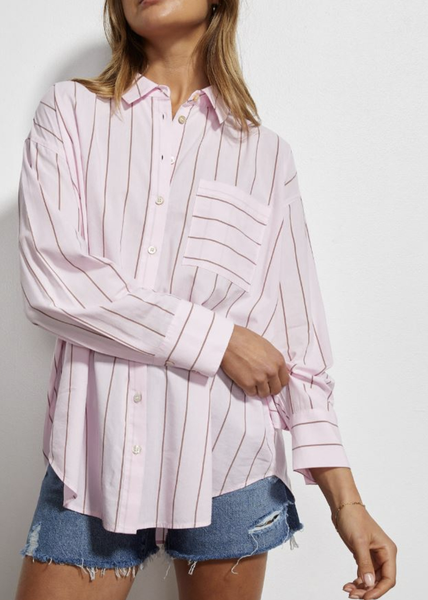 Hayley Strip Pink Shirt