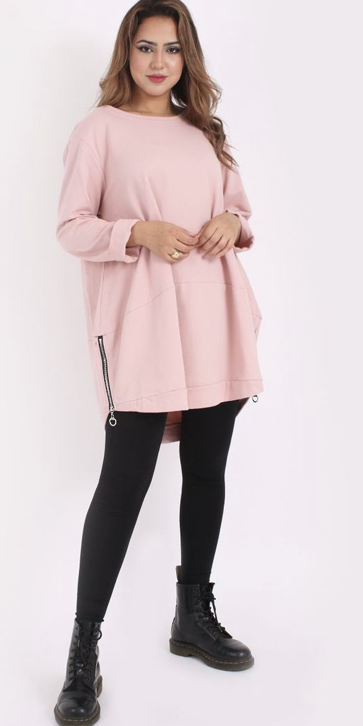 Harper Zip Sweater Pink