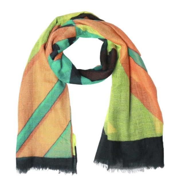 Geometric Merino Silk Scarf