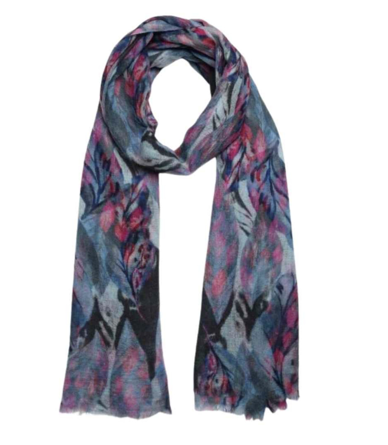 Abstract Fine Merino Silk Scarf