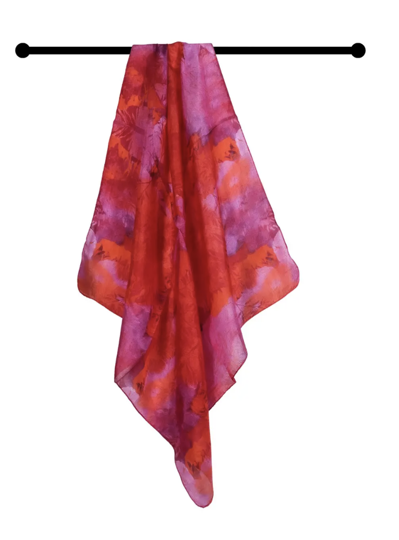 Abstract Pure Silk Square Scarf