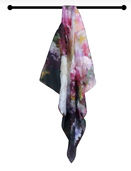 Flowers Pure Silk Square Scarf