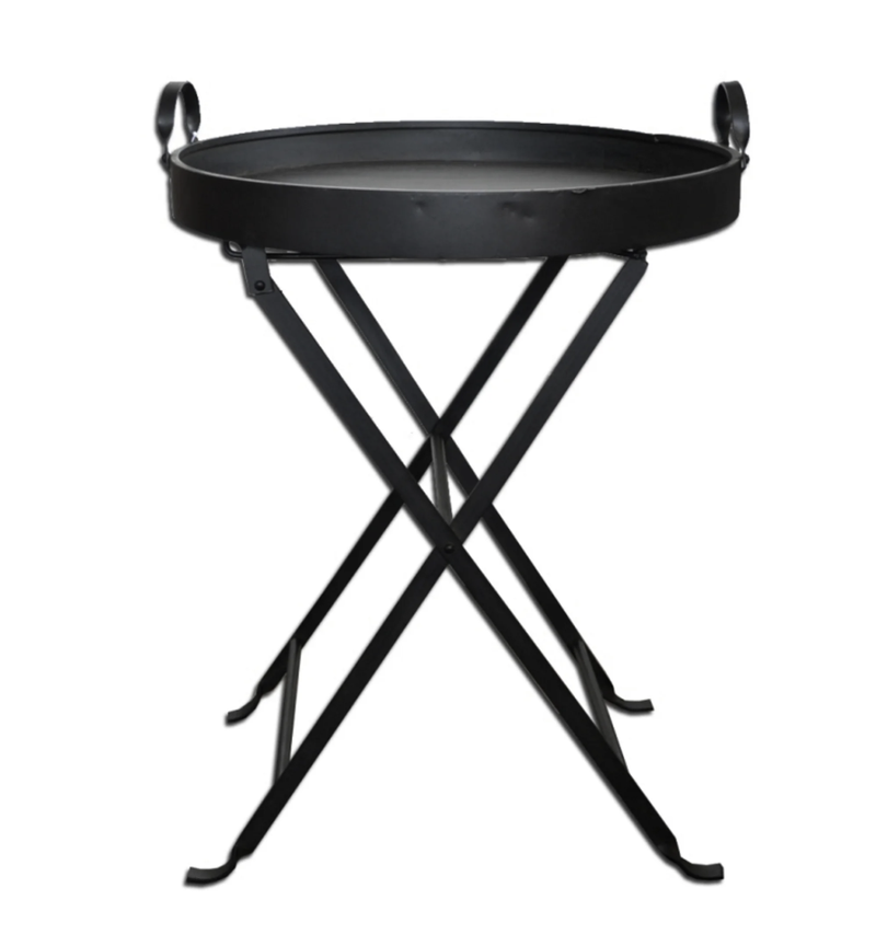 Black Iron Tray Table