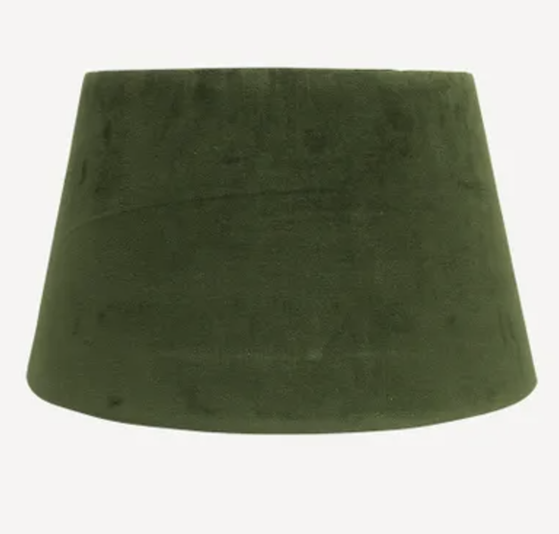 Velvet Drum Shade - Olive Green