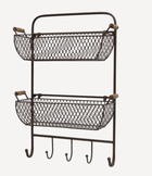 Mesh Wall Shelf w Hooks