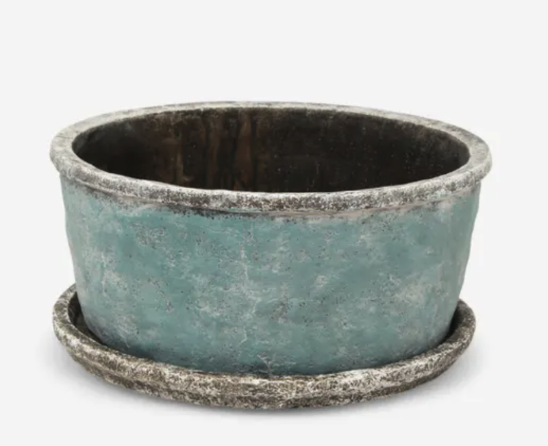 Sea Blue Wide Plant Pot L