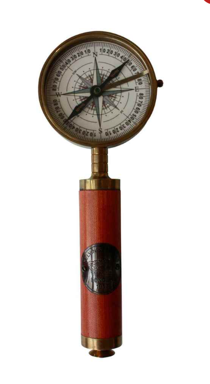Compass with leather handle