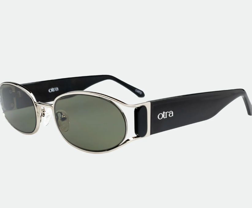 Polly Silver Black Green Sunglasses