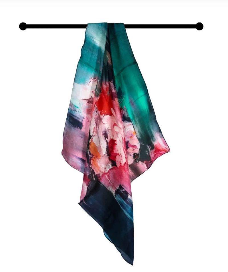 Floral Silk Square Scarf