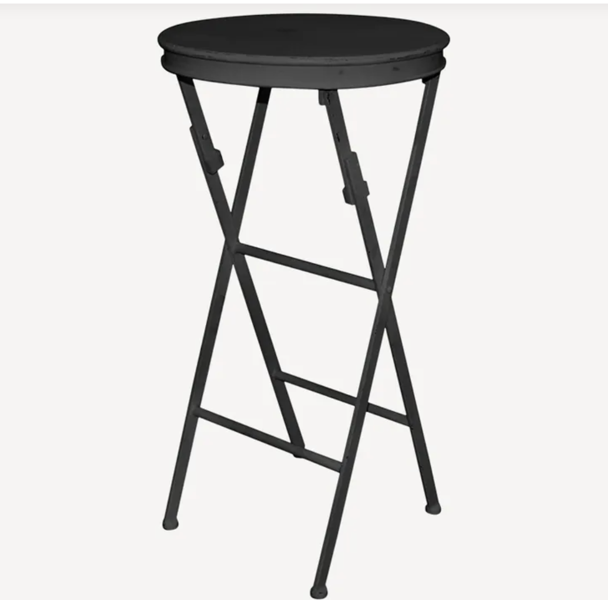Folding Side Table Tall Black