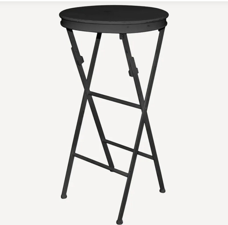Folding Side Table Tall Black