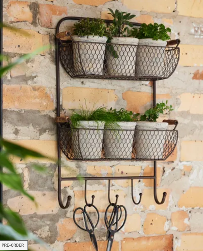 Mesh Wall Shelf w Hooks