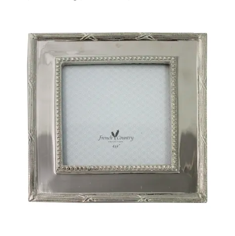 Beaded Nickel Square Photoframe 4x4