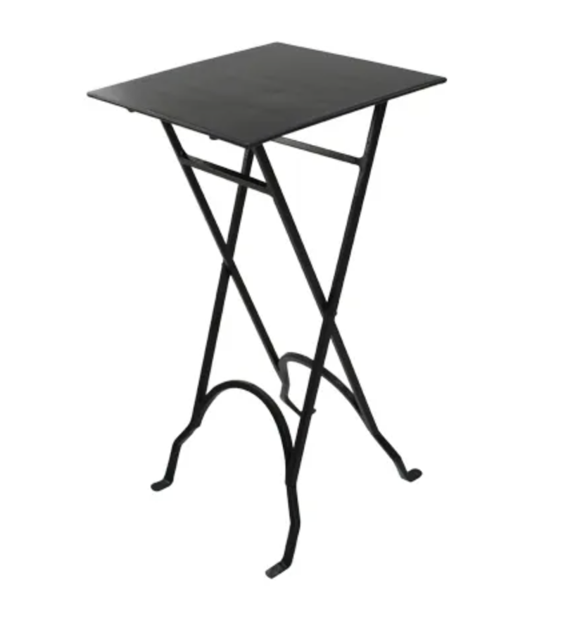 Square Black Iron Side Table