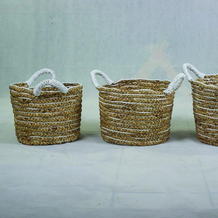 Brown basket white handle