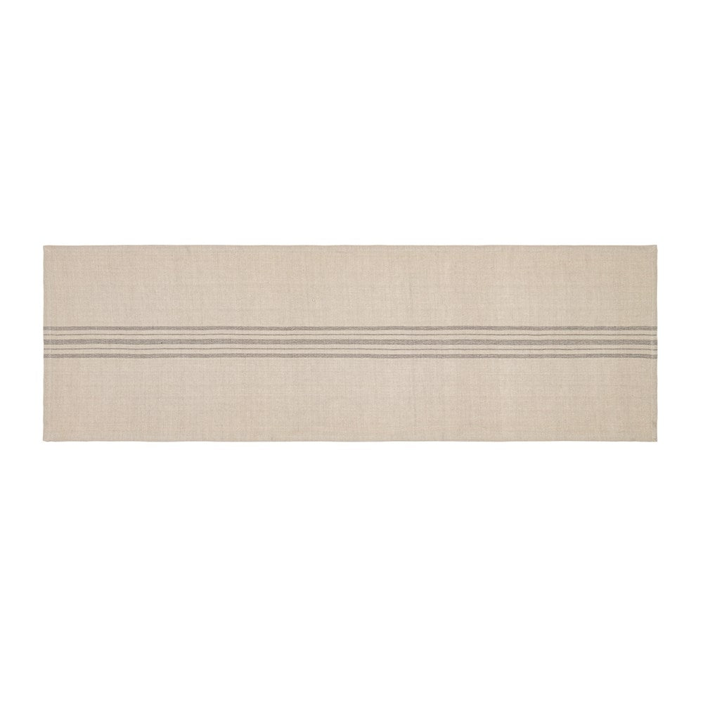 Stripe Table Runner - Linen Blend - Natural & Grey