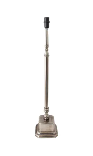 Square Tall Lamp Base Silver