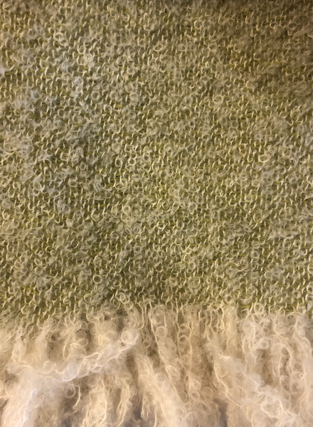 Brushed Wool & Mohair Throw - Moss