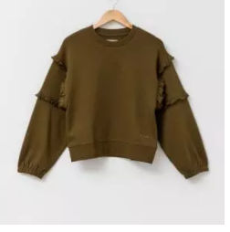 Abi Ruffles Sweater Olive 16